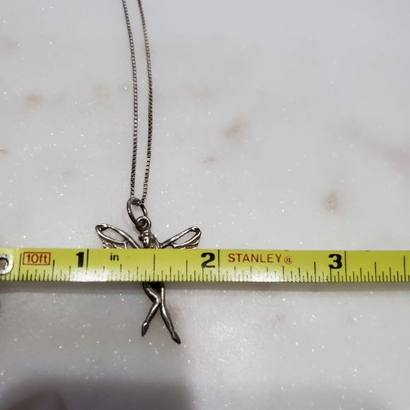 Y2K 925 Solid Sterling Silver Fairy Pendant Sterling Box Chain Women's Jewelry - Picture 3 of 8